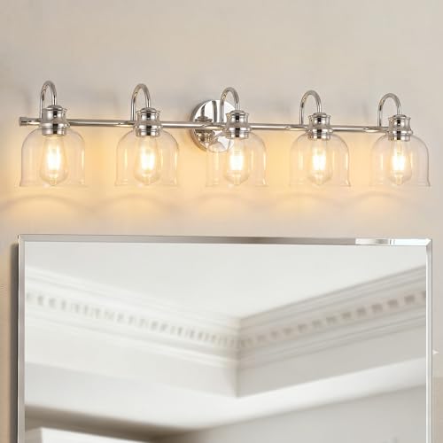 5 Lights 40" Bathroom Vanity Light Fixtures (Chrome / 5 Lights)