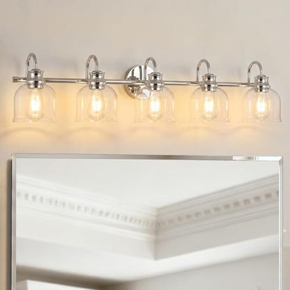 5 Lights 40" Bathroom Vanity Light Fixtures (Chrome / 5 Lights)