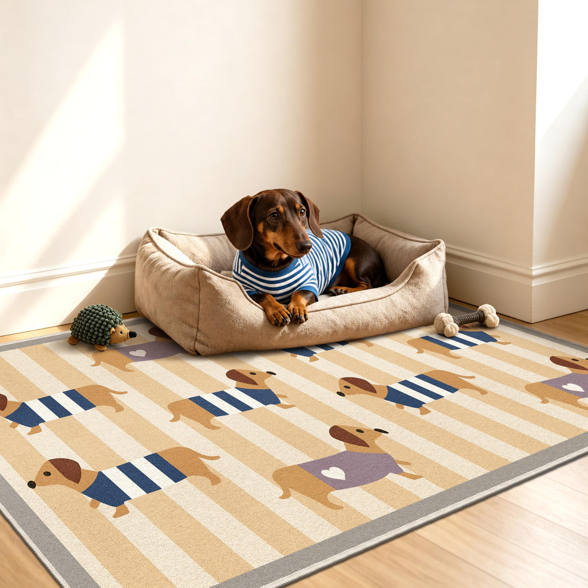 Waterproof 3x5 Runner Rug Non Slip Floor Runners for Dogs (Sau Beige / 3' x 5' (Runner))