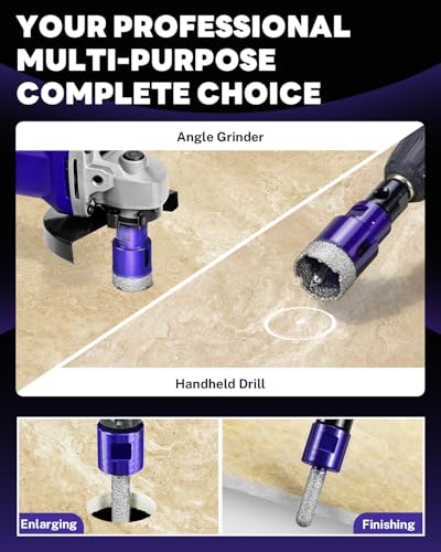 Diamond Hole Saw Kit with Pilot Bit Adapter