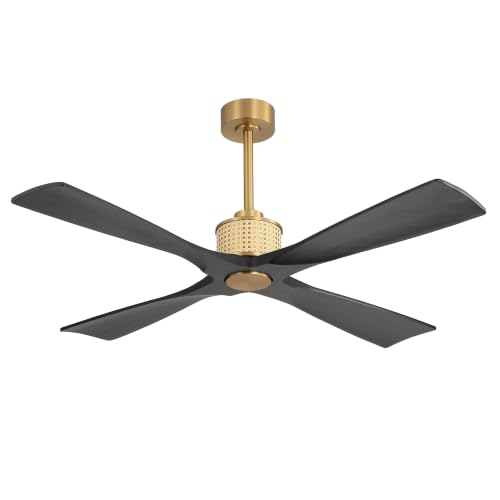 54" Ceiling Fan without Light 4 Wood Blades