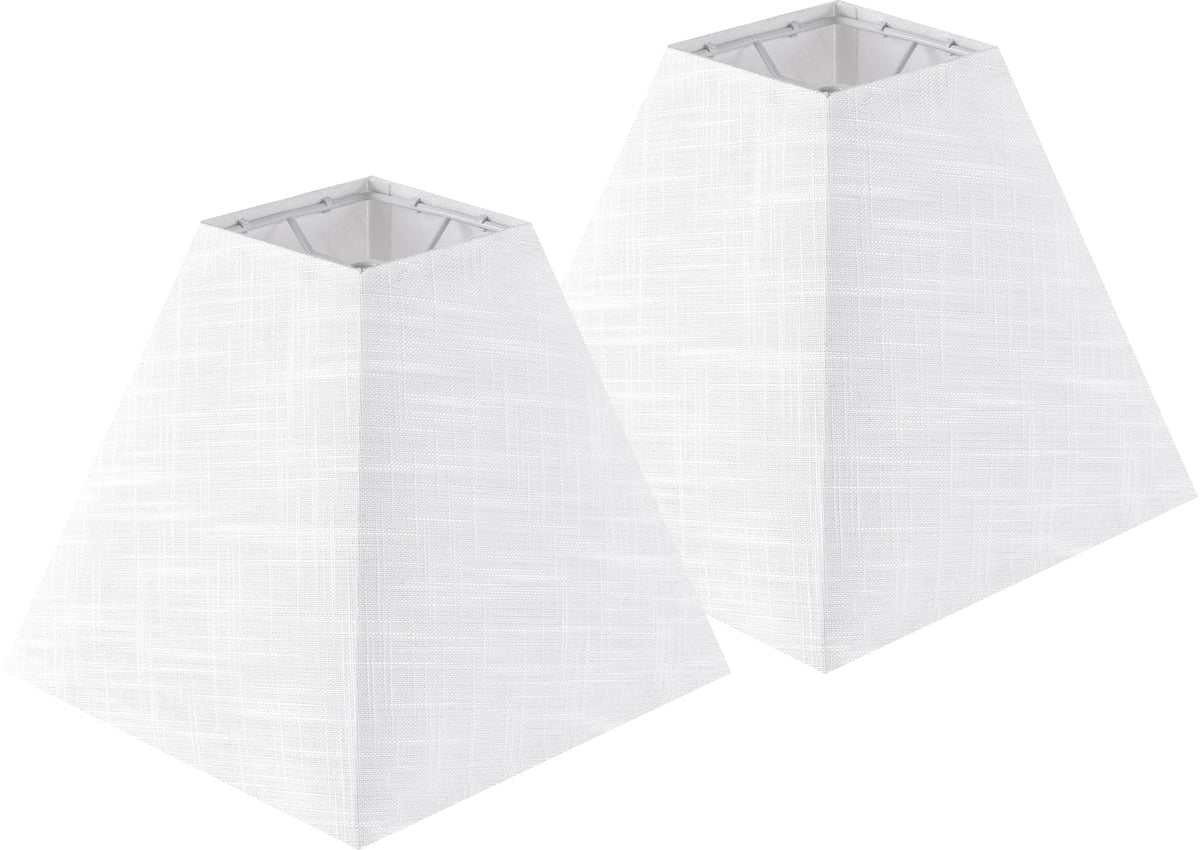 Small Square Lamp Shades for Bedside Lamps Set of 2 (Off White-linen / 4 × 9 × 8.3 inches (2 pack))