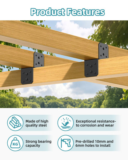 4x4 Post Bracket Kit for Wood Posts (Black)