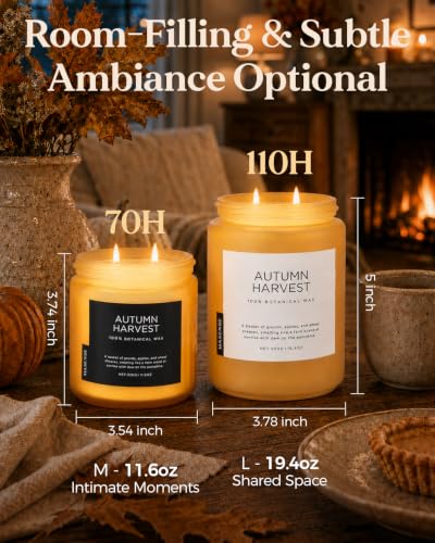 Autumn Harvest Scented Candle Fall Decorative for Home Table Decor (Medium Jar / AutumnHarvest)