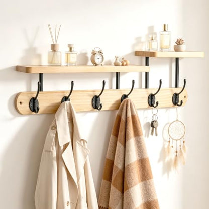 Coat Rack Wall Mount 23" Coat Rack Wall Mount with Shelf for Entryway