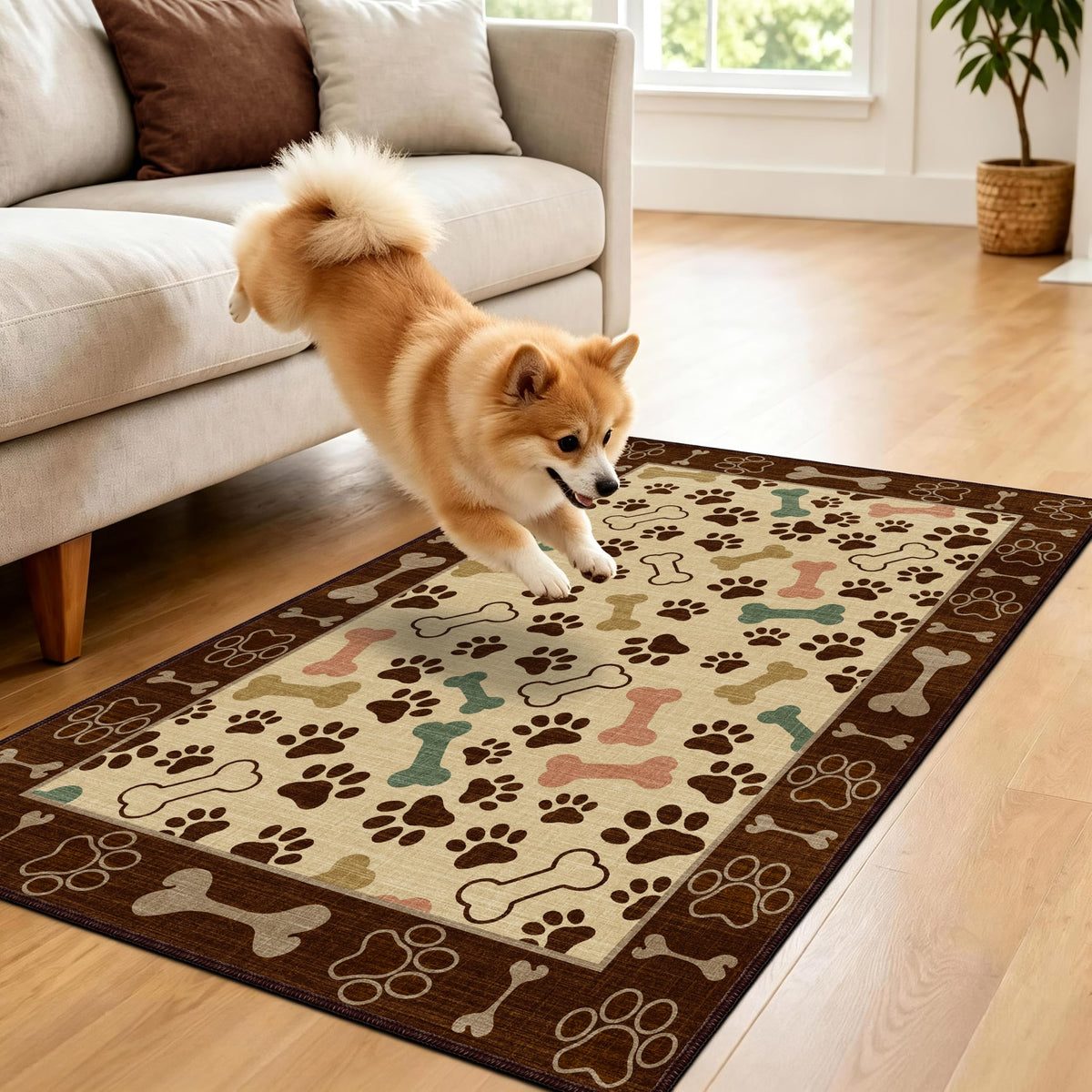 Waterproof 2x3 Small Rug (Paw Beige / 2' x 3' (Runner))