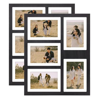 4x6 or 5x7 Picture Frames (Rustic Black / 13x16in (2Pack))