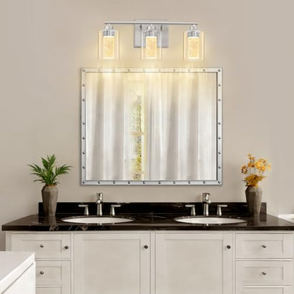 3 Light Brushed Nickel Bathroom Vanity Light with 3 Color Modes (3-light / Brushed Nickel)