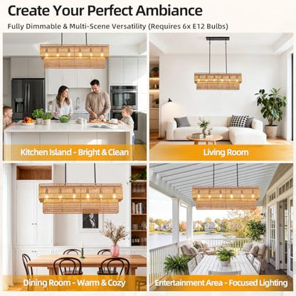 Large Rattan Chandelier