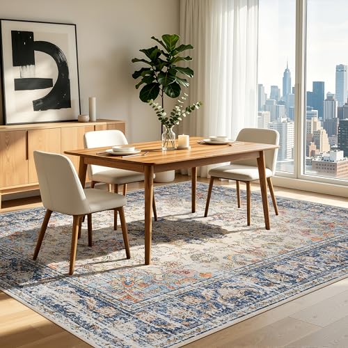 Washable Area Rug 8×10 for Living Room (Navy Brown / 8' x 10' (Rectangular))