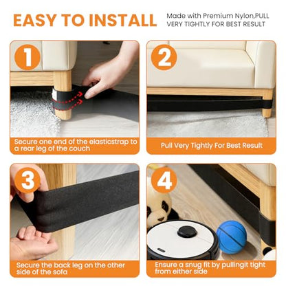 Under Couch Blocker for Kid and Pet Toys. Once Installed (3in x 132in)