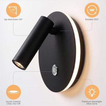 Hardwired Adjustable LED Reading Wall Sconce with Switch