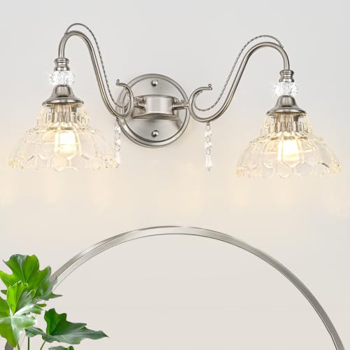 Brushed Nickel Bathroom Vanity Light (Nickel / 2-Light)