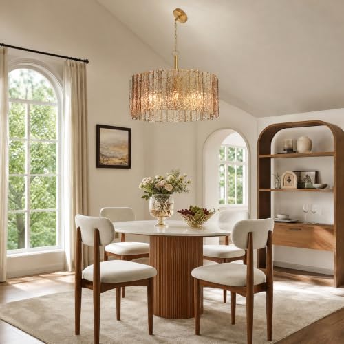 Smoked Bark Textured Glass Chandelier