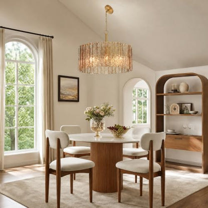 Smoked Bark Textured Glass Chandelier