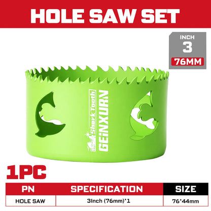 3 Inch(76mm) Hole Saw, 1PC HSS Bi-Metal Hole Saw Kit with Shark Tooth Hole Cutter for Wood,Drywall, PVC Boards and Thin Metal (1 PCS 3")