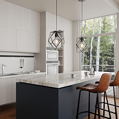 1 Light Modern Geometric Clear Glass Pendant Light