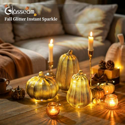 Fall Decor Glass Pumpkins