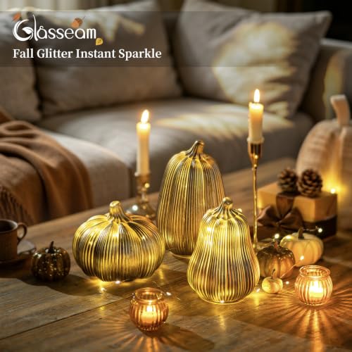 Fall Decor Glass Pumpkins