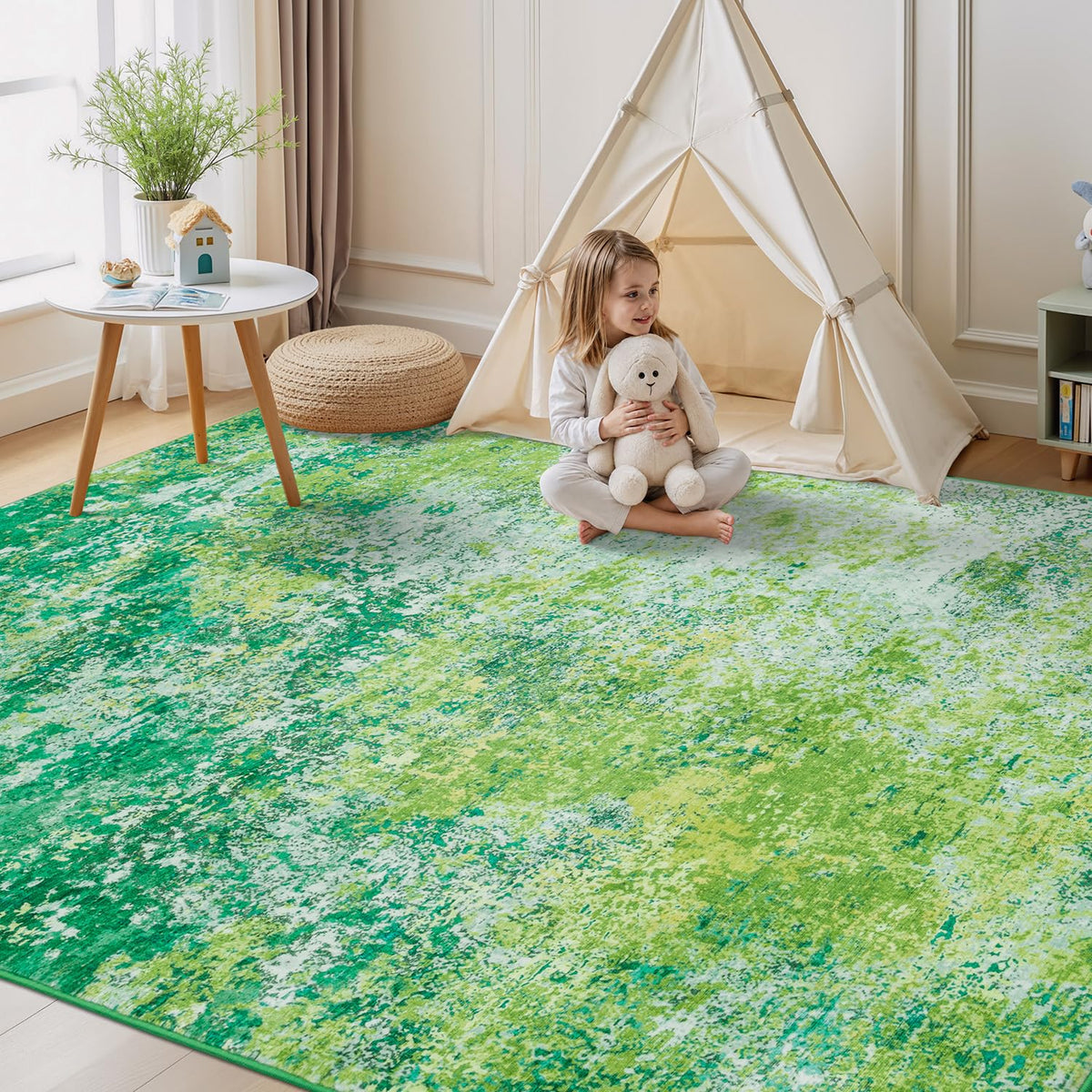 8x10 Green Area Rug for Living Room (Green / 8' x 10' (Rectangular))