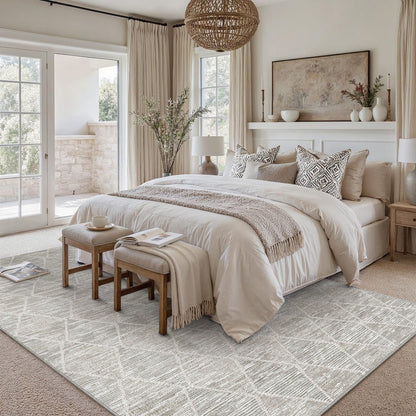 8x10 Area Rug Grey Washable Rugs for Living Room (L| Grey / 8' x 10' (Rectangular))