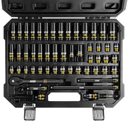 3/8-Inch Drive Impact Socket Set, Yellow Embossed Size Marking