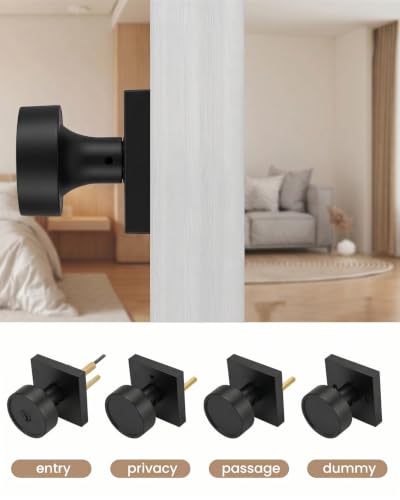 Black Gold Round Door Knob MS7062