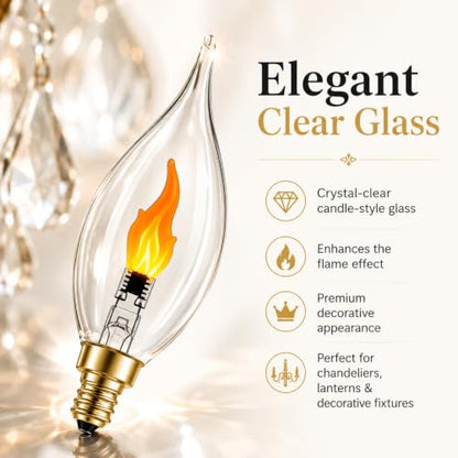 Vicstone Flame Light Bulbs E12 Candelabra