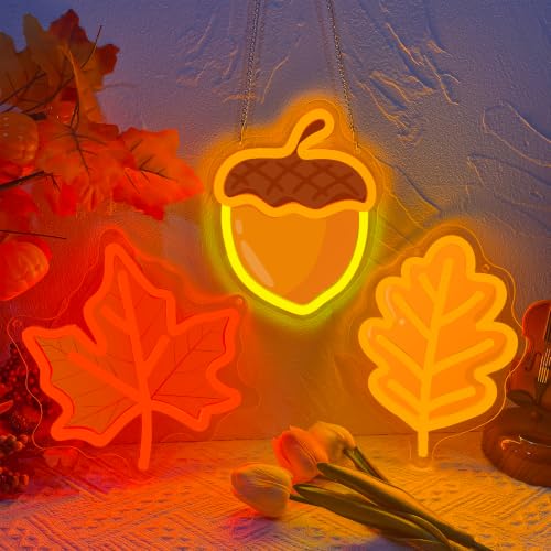 3Pcs Fall Thanksgiving Neon Signs