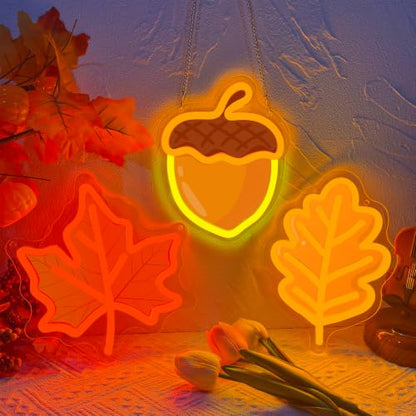 3Pcs Fall Thanksgiving Neon Signs