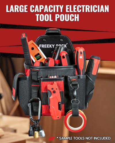 Electrician Tool Pouch with Quick Detach Belt Clip