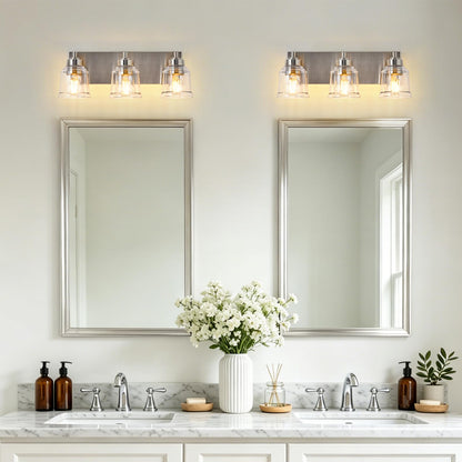 Brushed Nickel Bathroom Light Fixtures (Brushed Nickel / 3 Lights)