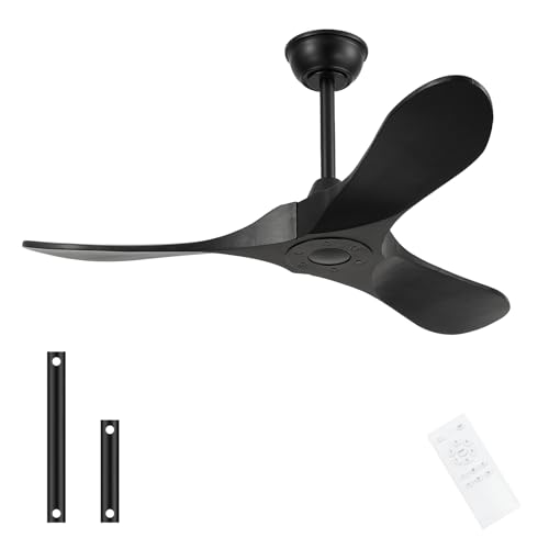 42/52/60/72''Solid Wood Ceiling Fans no Light,Ceiling Fans with Large Airflow,Indoor and Outdoor Ceiling Fan for Living Room,Bedroom,Patios