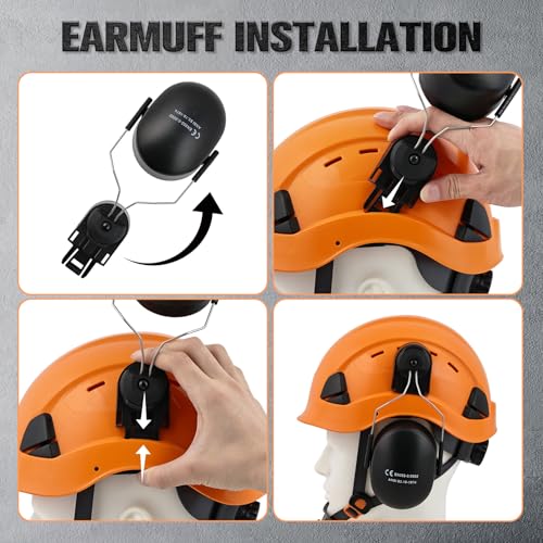 Arborist Helmet Kit with Visor (Orange / Glove Size (M))