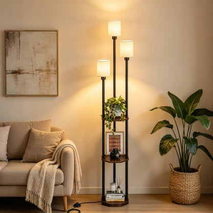 Floor Lamp with Shelves