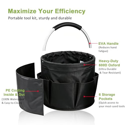 17L Foldable Cleaning Caddy with Handle