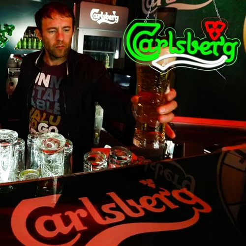 Beer Neon Signs for Wall Decor Neon Lights for Bedroom Led Business Signs Suitable for Bedroom Man Cave Christmas Gift (Carlsberg)
