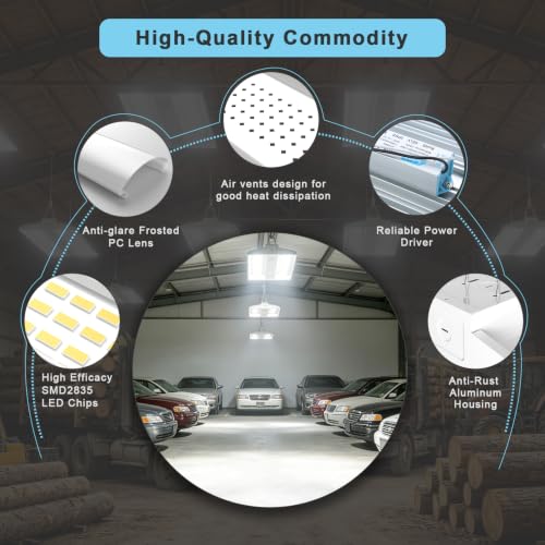 1 Pack 2FT 200W LED High Bay Light 30000LM High Bay Shop Light