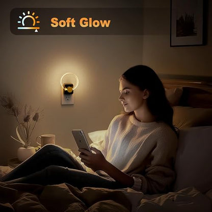 Night Light Flameless Candle Amber Night Lights Plug into Wall
