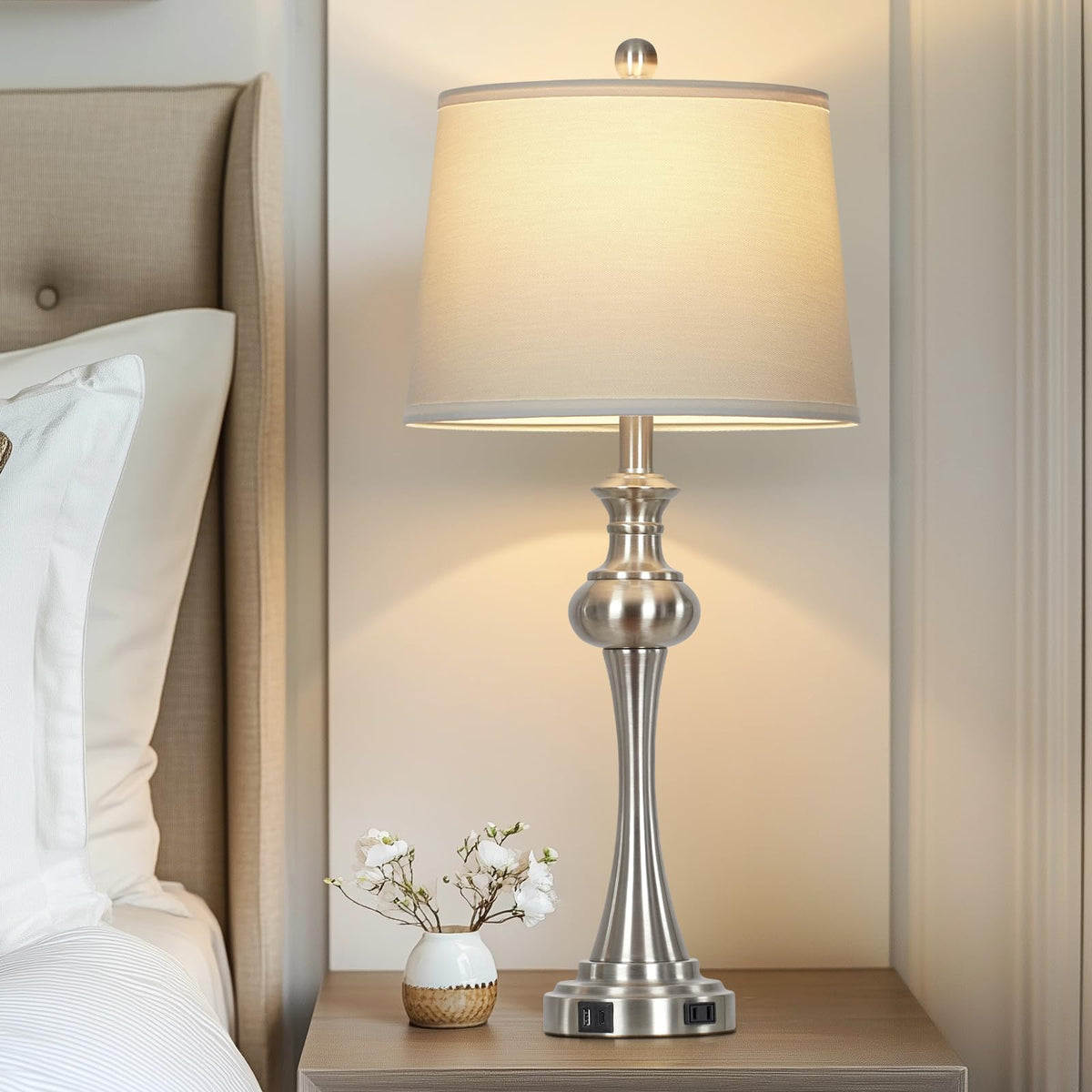 Silver Table Lamps Set of 2 (Silver-set of 2)