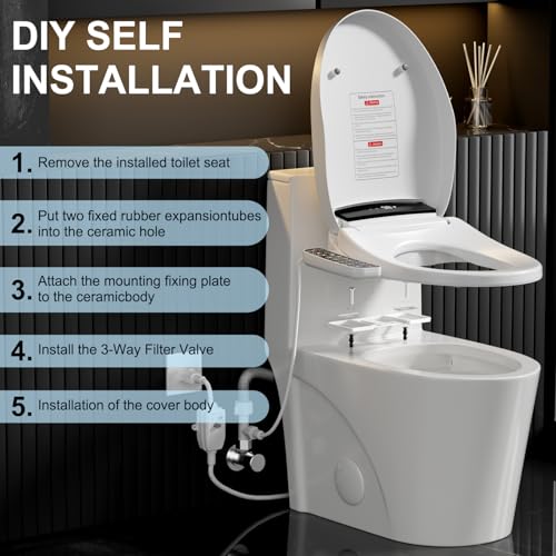 Electric Heated Bidet Toilet Seat with Warm Water Wash