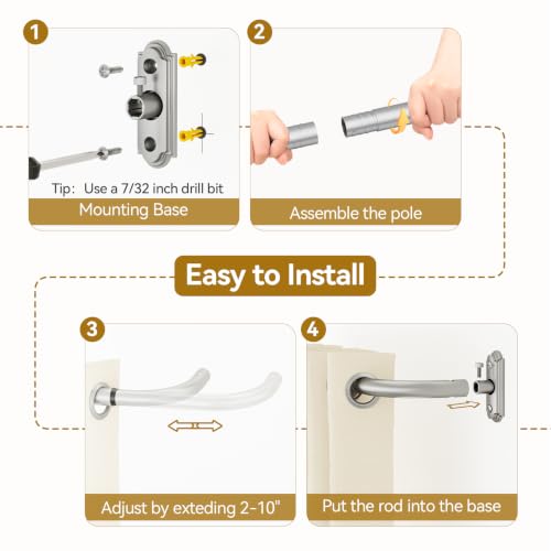 Silver Curtain Rod 32 (Silver / 32 to 114")