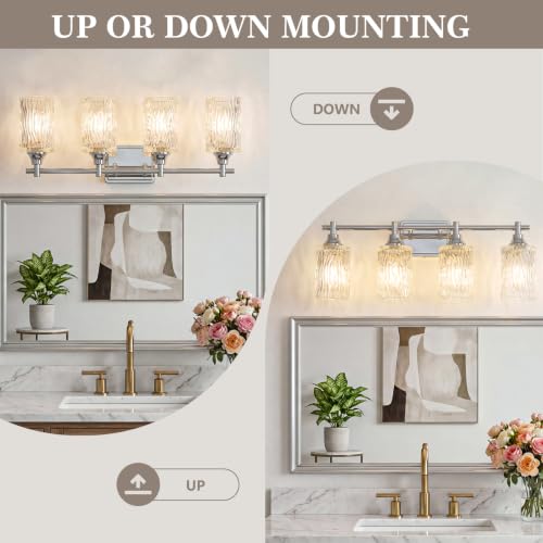 Modern 4 Light Bathroom Light Fixtures (Chrome / 4-light)