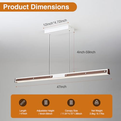 47" Linear Pendant Light (White / 47inch)