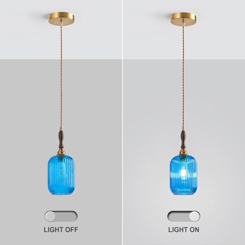 Modern Glass Pendant Light Ribbed 1