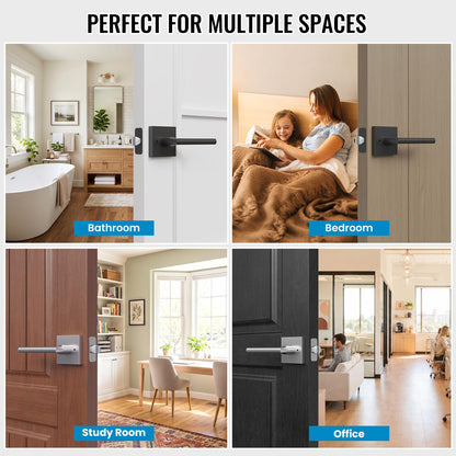 10 Pack Interior Privacy Door Handles (Satin Nickel)
