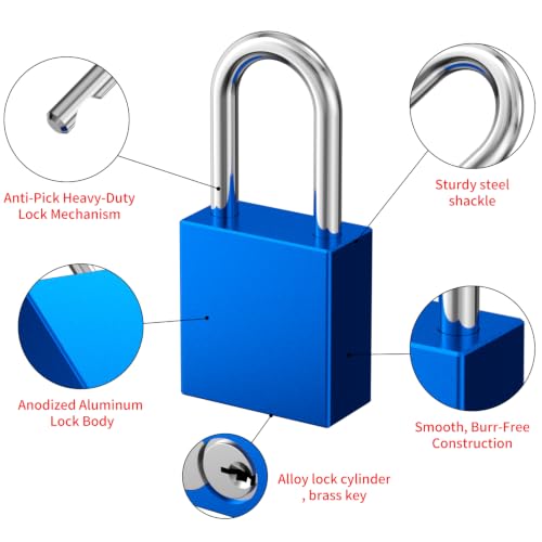 5 Pack Aluminum Safety Padlocks