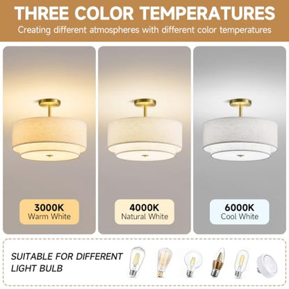 16" Semi Flush Mount Ceiling Light