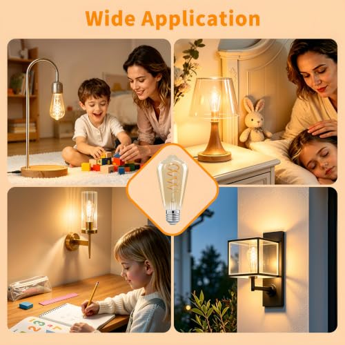 ST64 LED Vintage Edison Amber Light Bulbs