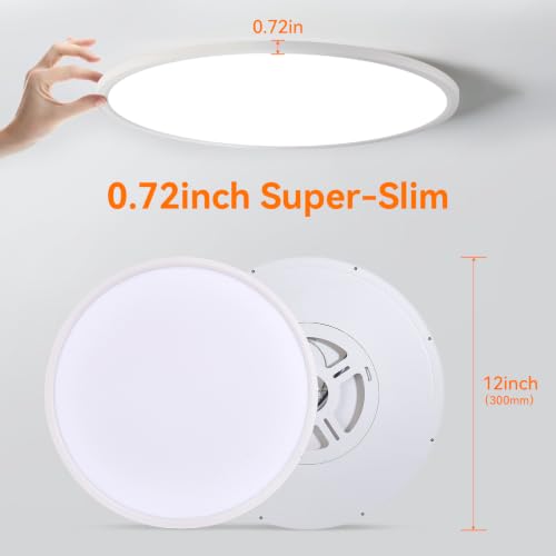 12inch dimmable Flush Mount Ceiling Light White